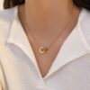 QCT-175 Roman Circle Stainless Steel Necklace – Elegant Jewellery, Stylish Accessory for Women - Image 3