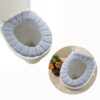 Warm Washable Soft Coral Velvet Toilet Seat Cover | Random Colour | - Image 2