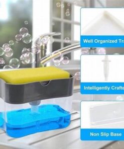 2-in-1 Soap Pump Dispenser with Sponge Holder – Kitchen Sink Liquid Soap Dispenser for Easy Dishwashing (Without Sponge)