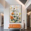 Vertical Floral Canvas Painting – Wild Garden Wall Art for Home & Office Décor - Image 4