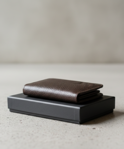 Unisex Slim Cow Leather Wallet – Brown | Minimalist Bifold Card & Cash Holder