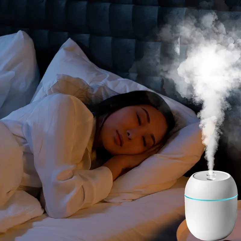 Humidier with Warm LED Outline USB Portable Air Humidifier Essential Oil Diffuser Modes Auto Off With LED Light For Home Car Mist Maker Face Steamer Car Air Fresheners - Image 3