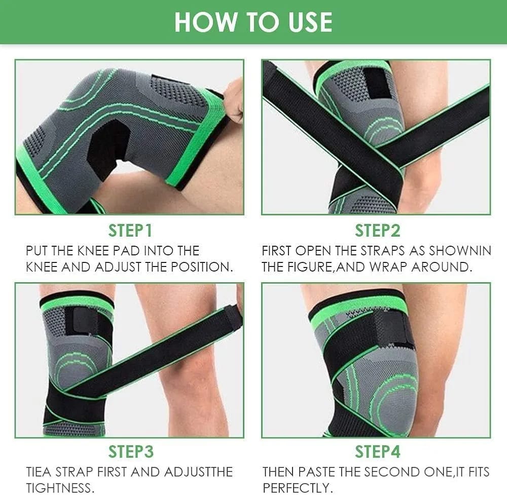 Knee Support Band For Pressure Weaving With 3D Weave Protection Against Injury Pressure Adjustable Knee Support For Men And Women (1 pc) - Image 3