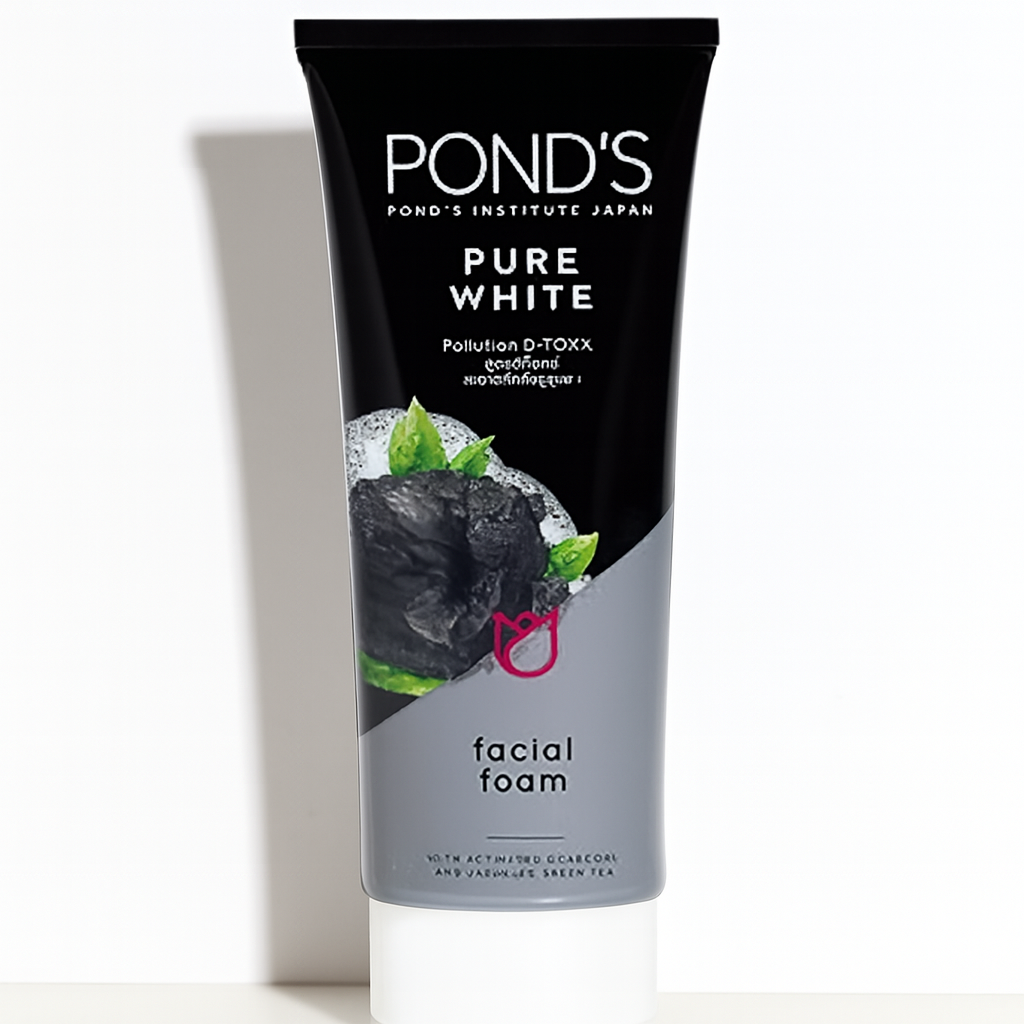 Pond’s Pure White Face Wash with Activated Charcoal – Deep Cleansing & Brightening Daily Face Cleanser (100g) - Image 2