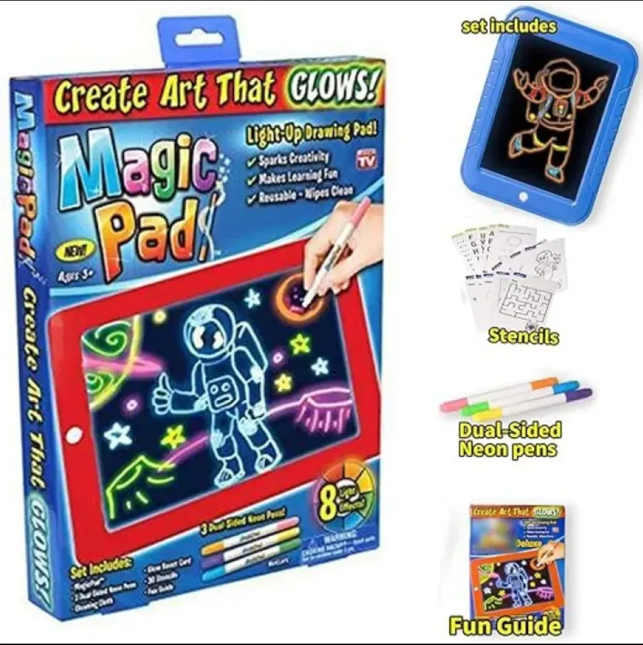 Magic Pad Create Art That GLOWS Light Up LED Board Draw For Sketch / Create / Doodle / Write / Learning Tablet - Image 3