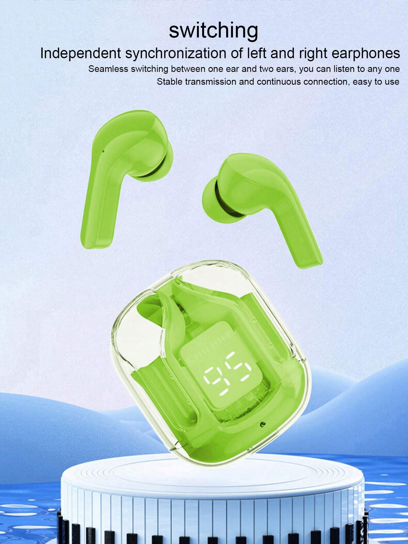 Air 31 Earbuds Wireless Earbuds With Crystal Transparent Case Type C Charging And Bluetooth 5.3 Providing Durable Quality - Random Color