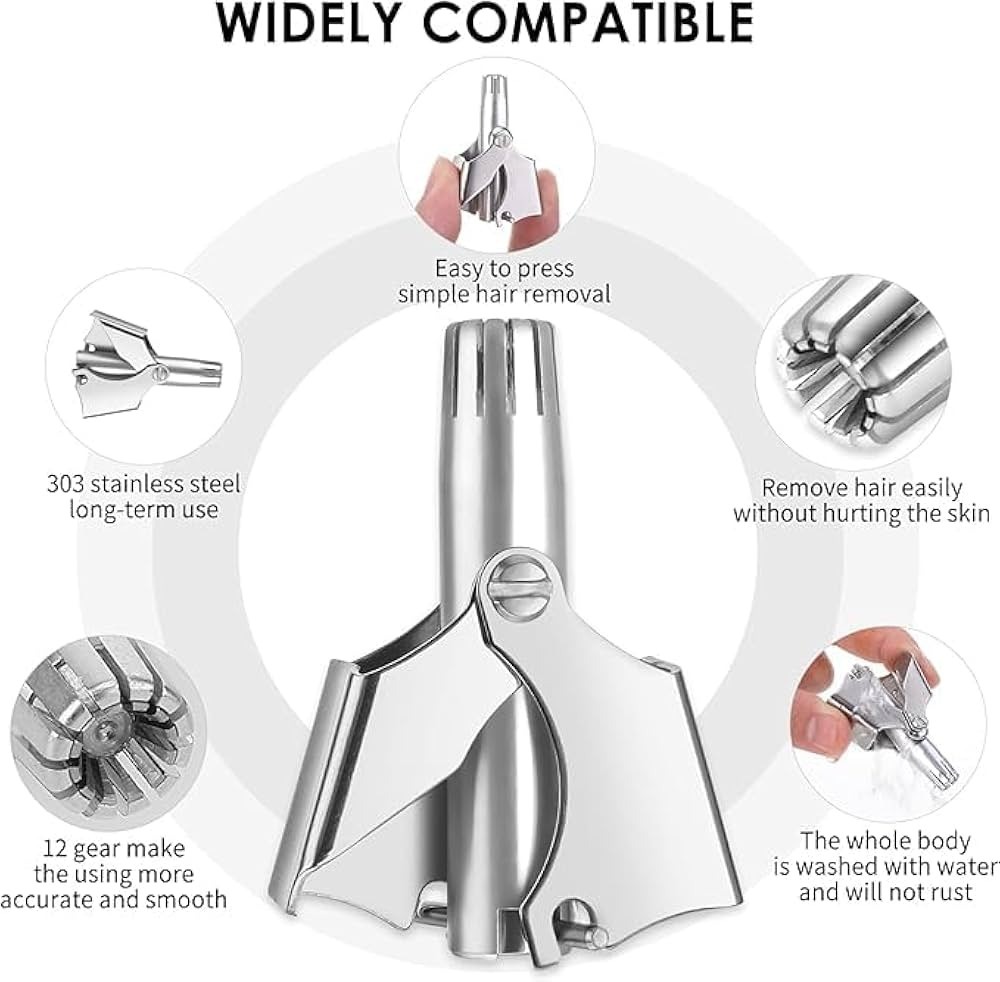 Mini Portable Stainless Steel Nose Hair Trimmer Manual Grooming Tool Safe And Durable For Easy And Comfortable Use - Image 4