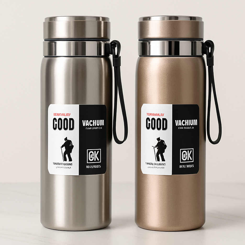 1000ml Large Capacity Stainless Steel Thermos Bottle – Hot & Cold Vacuum Flask Water Bottle (Random color & sticker) - Image 4