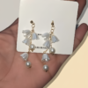 Pearl Korean Flower Earrings for Women – Elegant White Floral Design with Classic Pearl Detailing | Stylish Fashion Jewelry for Parties, Weddings, and Daily Wear | AWJ-998 - Image 4