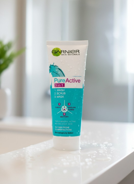 Garnier 3 in 1 Pure Active Face Wash – 100ml Liquid Cleanser for All Skin Types, Deep Cleansing and Refreshing Skincare - Image 5