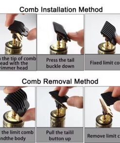 (plastic body) Vintage T9 Hair Trimmer Cordless Professional Hair Clippers Electric Trimmers For Men Metal head (random color)