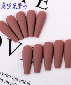24Pcs O.TWO.O Brown Matte Nails with accessories