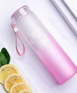 Frosted Glass Water Bottle With Hello Master Decal Logo - 400ml (Random color)