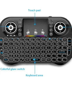 Alternative view of I10 Mini Wireless + Bluetooth 7 Color Backlit Light 2.4Ghz Air Mouse With Touchpad
