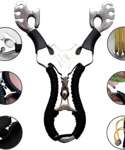 The Ultimate Slingshot Lot Imported Full Stainless Steel Body Laser Slingshot with Flat Rubber Band (Random design)