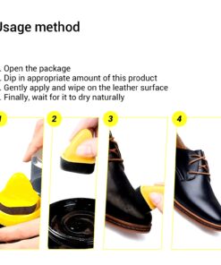 Black Leather Shoe Polish Cream with Sponge