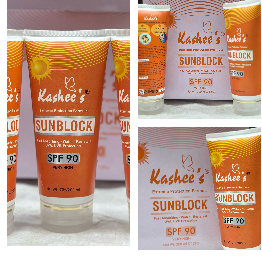 01 Pc Kashee’s Sunblock SPF 90 – Extreme Protection Formula | Fast Absorbing Water Resistant UVA, UVB Protection 200ml - Image 4