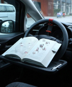 Portable Car Steering Wheel Tray -Multi functional Wheel Desk for Laptop Notebook and Food Steering Wheel Tray