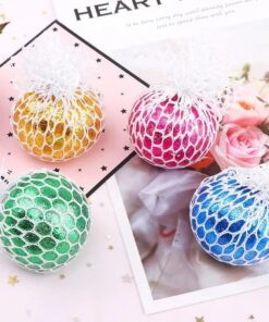 Fidget Squeeze Anti Stress Mesh Squishy Ball Squeeze Grape Ball (pack of 3)(random color)