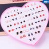 36 Pairs Of Random Beautiful Ear studs Silicon Back With Back Stopper - Image 2