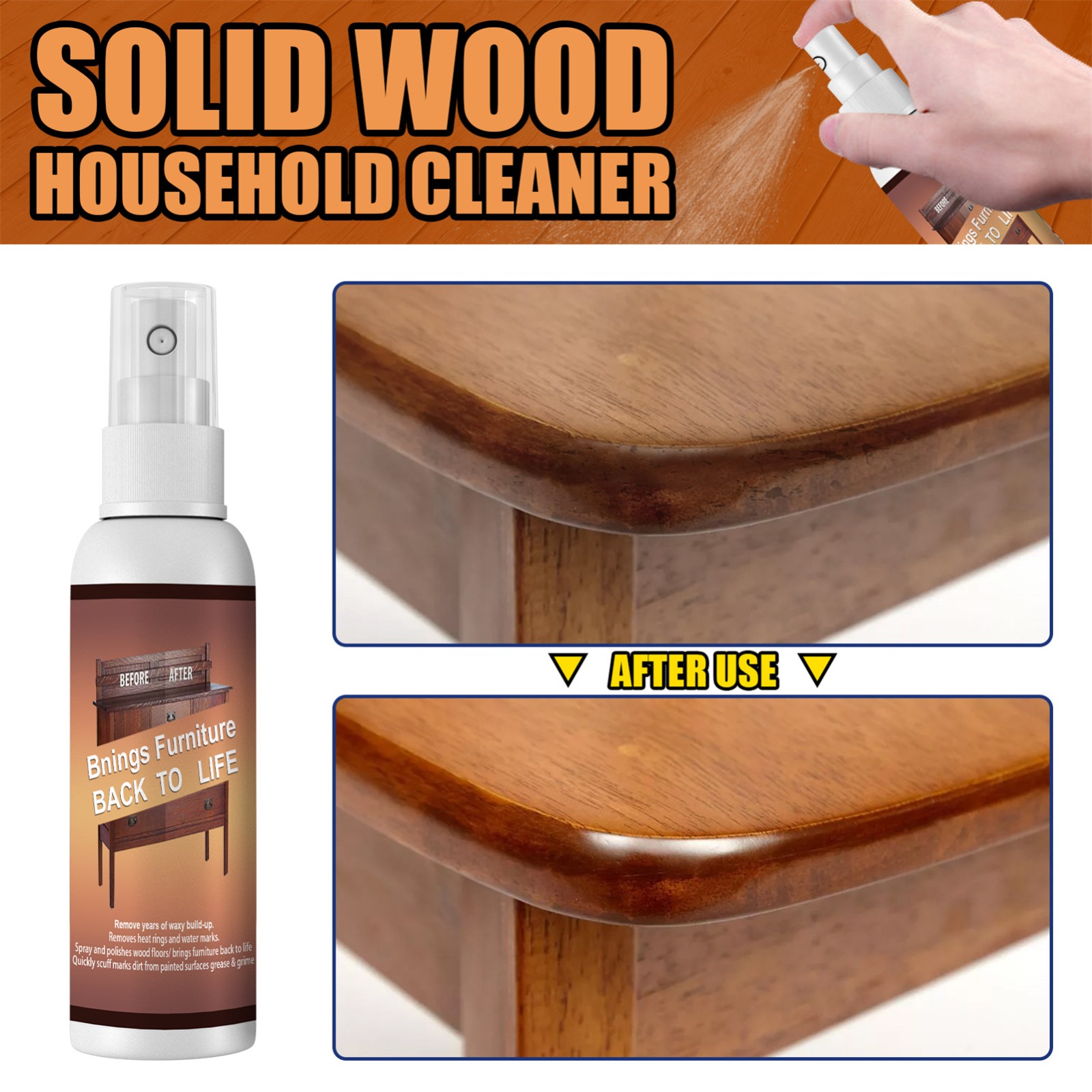 250ML Natural Micro-molecular Spray – Multipurpose Beeswax Furniture Polish Spray For Wood Polish Furniture Care Bee Wax Spray Essential Oil Wax - Image 2