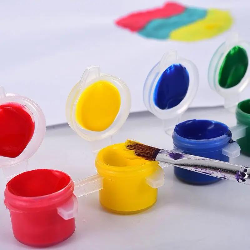 High Quality Non-toxic Kids Drawing Use 6 Pack Acrylic Paints Set 6 Colors 3ml - Image 2