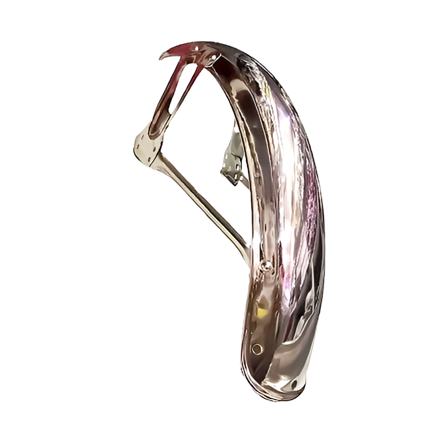 Front Cut Mudguard for 70cc and 125cc cafe racer bikes | Chrome Mudguard metal quality - Image 4