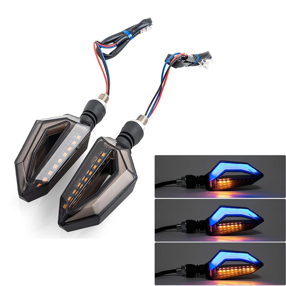 1 Pair motorcycle led turn signal indicator wirh parking drl light for all bikes 70cc and cg125 bikes | famcy indicator - Image 5