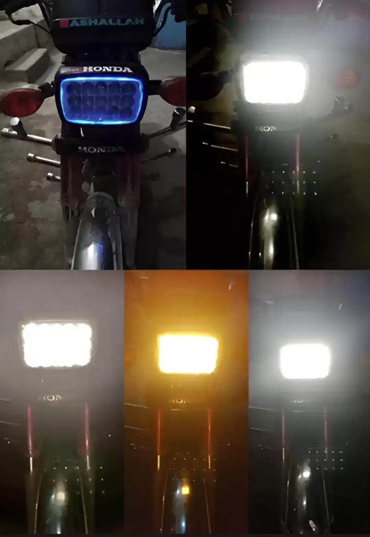 5 function led headlight 15 led white and Fog light high beam 15 led fog bike headlight for 70 & 125/All functions led light - Image 5