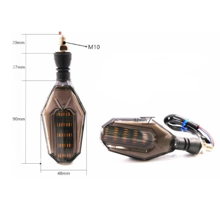2Pcs Motorbike Universal LED Indicator With DRL And Yellow Parking Light For all bikes (Random Color) - Image 2