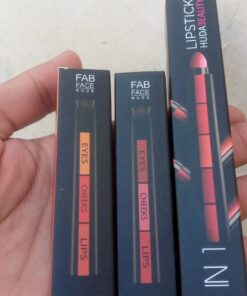 2 in 1 Combo HUDA Beauty Professional Eyes Cheeks Lips (Lipsticks)
