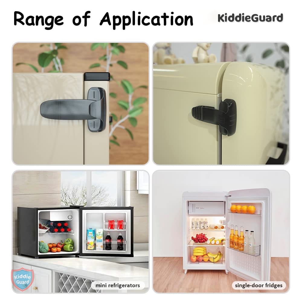 Black transparent refrigerator lock | Child Safety Fridge Lock | Baby Safety Refrigerator Freezer Door Lock, Toddler Kid Safety Latch Catch Lock, No Tools Need Or Drill - Image 5