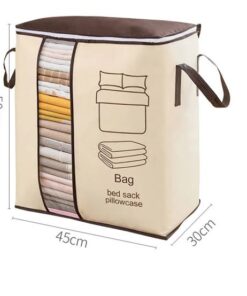 Large Non-woven Portable Clothes Storage Bag Clothing Organizer - 120 gsm (Random color)