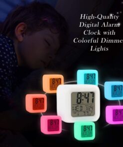 Creative Alarm Clock Sublimation LED Digital Clock 7 Color Changing Light Night Glowing Kids Desk Clock