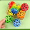 pack of 2 High Resilience Hole Ball Soft Bouncy Ball Anti-fall Moon Shape Porous Bouncy Ball Kids Indoor Outdoor Balls High Bouncing Moon Stress Ball (random color) - Image 3