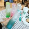 Frosted Glass Water Bottle With Hello Master Decal Logo - 400ml (Random color) - Image 5