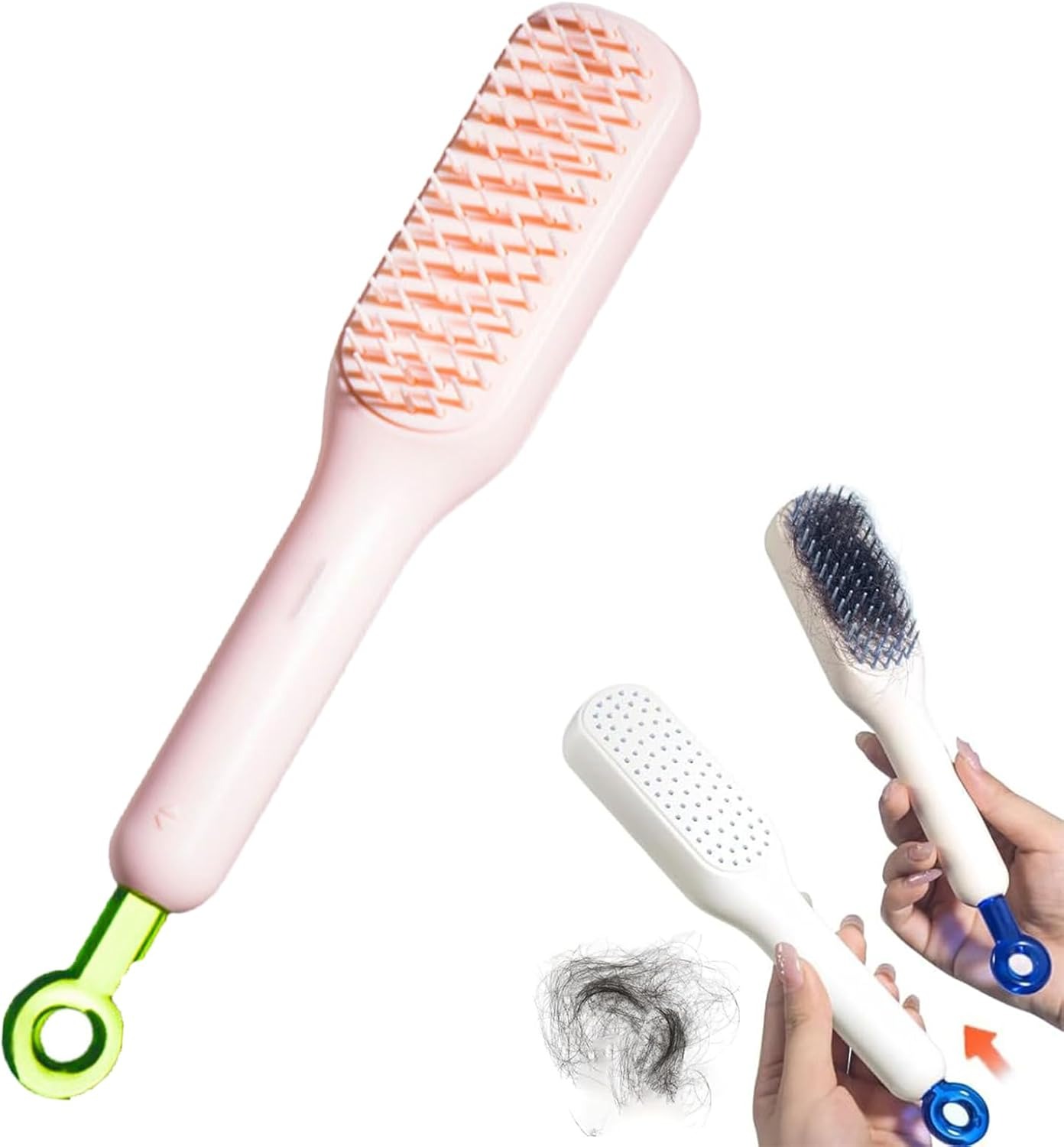 Self Cleaning Magic Hair Brush, One-click Cleaning Telescopic Hair Comb - (Random Color) ( Without Box ) - Image 4