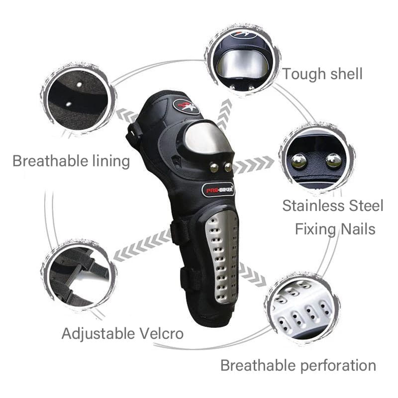 Motorcycle Elbow Pads for Men Stainless Steel Off-road Locomotive Protective Gear Anti-fall Riding Equipment (4 pcs) - Image 5