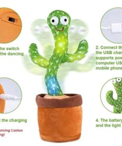DANCING CACTUS TOY with mufler hat (RECHARGEABLE) (with box)