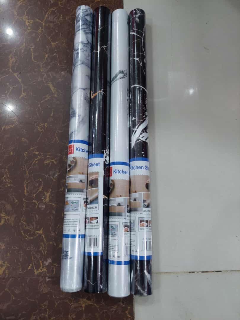 Deal (pack of 2 )Self Adhesive Sheet for Kitchen / Waterproof Anti Oil & Heat Resistant Wallpaper Sheet (Black and white)Size 45×200 - Image 5