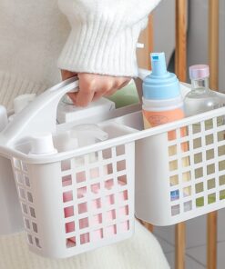 Plastic Bathroom Basket Kitchen Sink Basket Shower Caddy Basket with Compartments