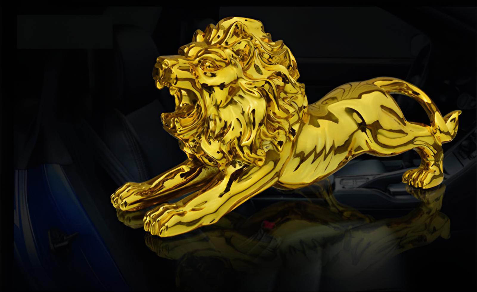 Get Golden Lion Car Dashboard Decoration | Modern Abstract Style Resin Panther Statue | Home Decor Accessories - Image 4