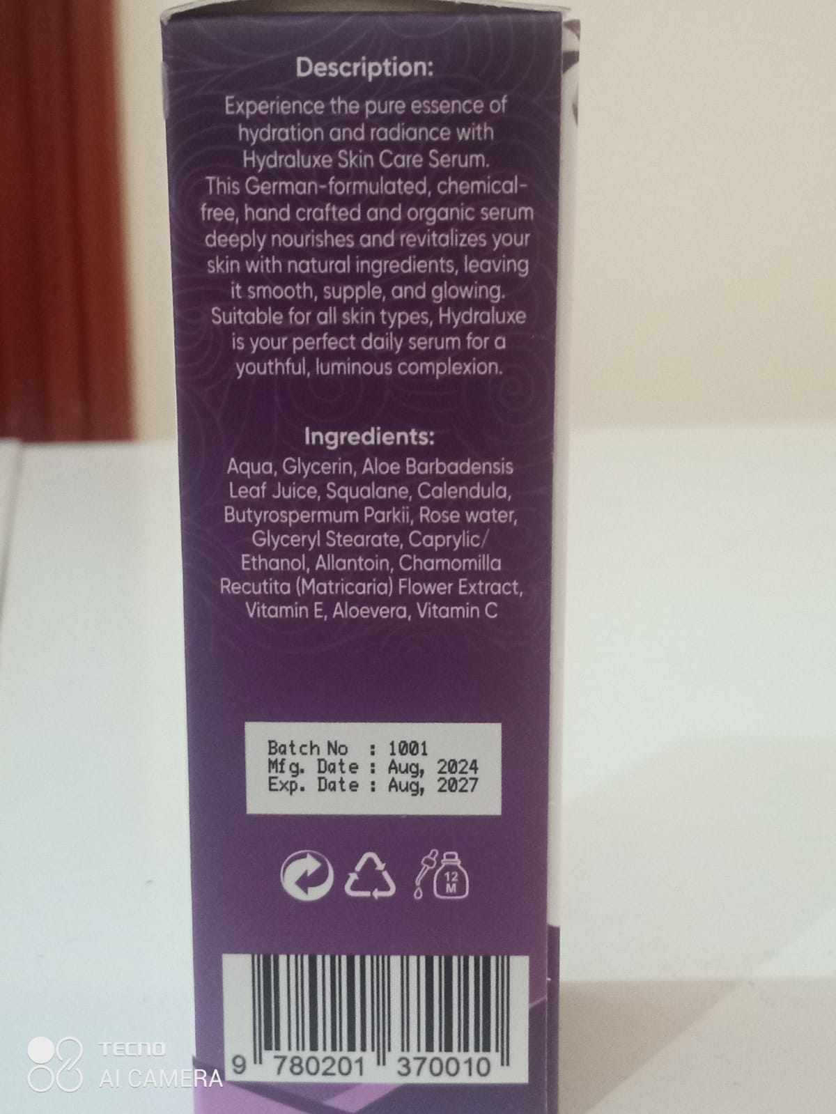KC Hydraluxe Skin care Serum | Natural Purity & Radiance 30 ml / 1.01 fl. oz. - Image 4