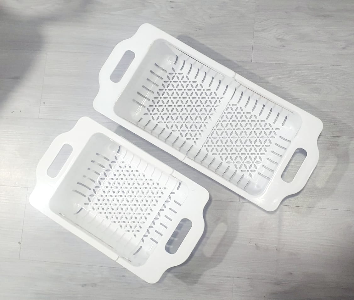 Kitchen Plastic Dish Drainer and Drying Rack Sink Basket for Washing Bowls Utensils Vegetables Fruits Storage Organizer (Random color) - Image 2