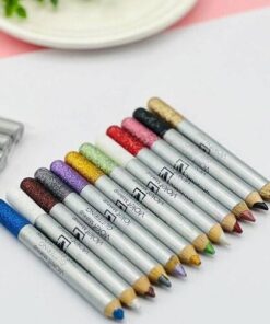 Pack of 12 Flormar Glitter multipurpose pencils Glitter Eyeliner Pencils - Metallic Colors Eyeliners Eyeshadow Pencil Set