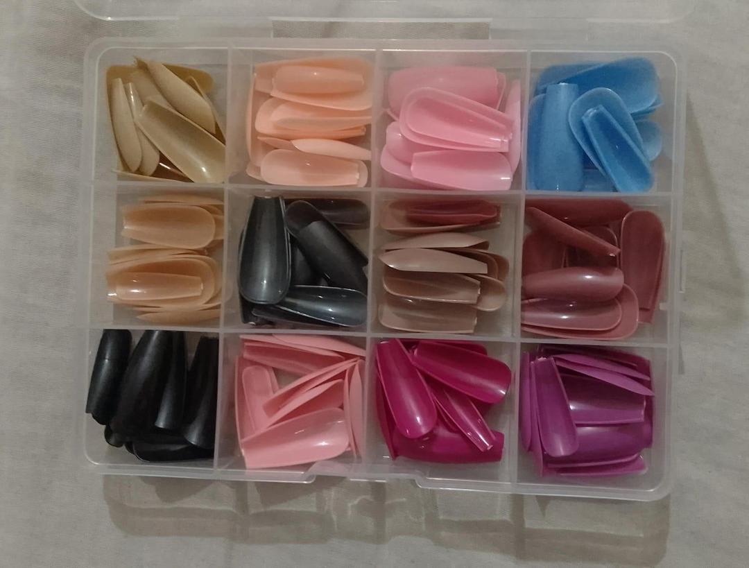 144 PCs nails box colorful and Shiny nails box (Random Color)