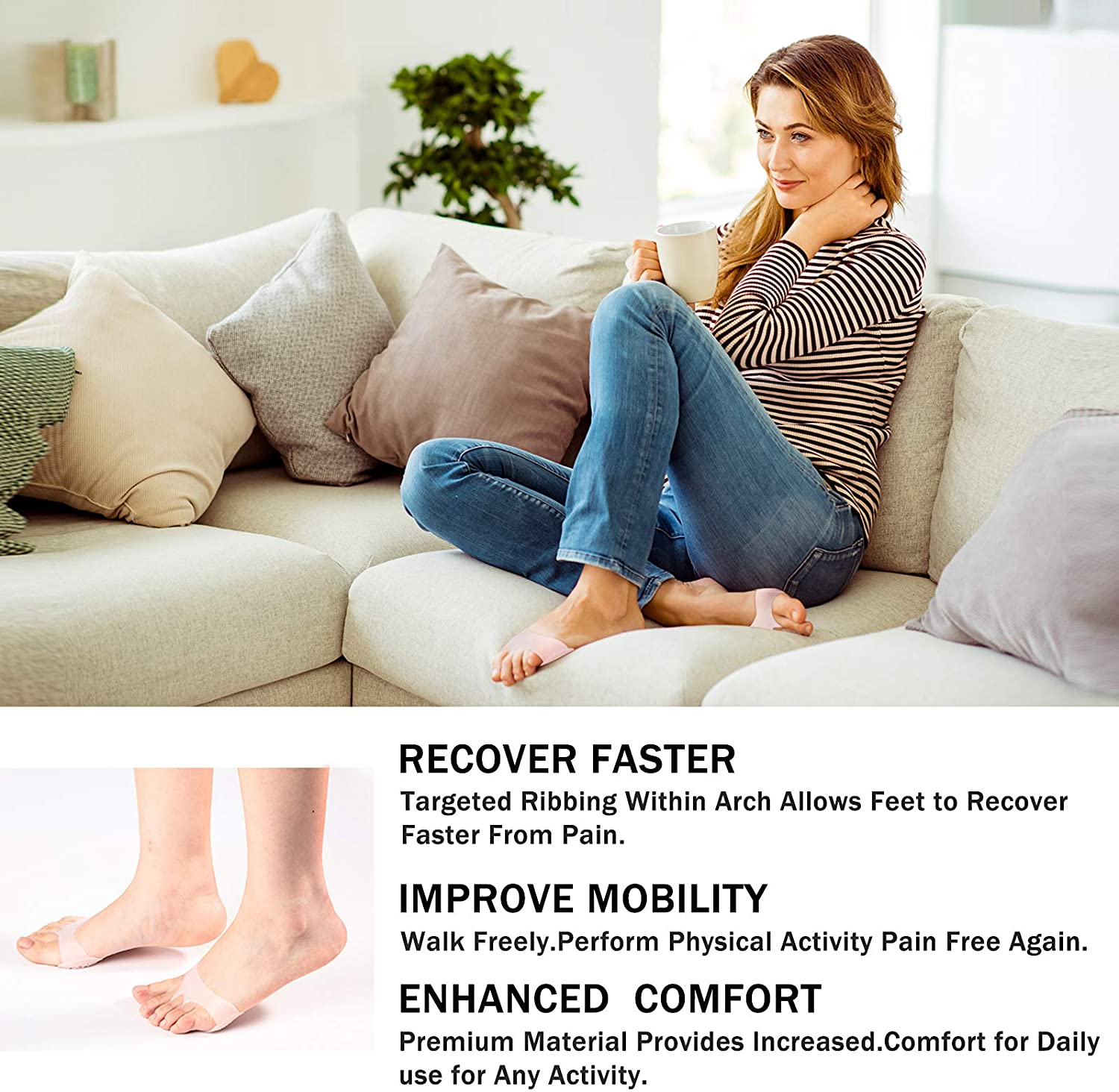 Silicone Gel Half Toe Heel Sleeve | Forefoot Insole Shoes Pain Relief Pads for Men and Women - Image 3