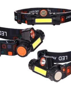Rechargeable Ip65 Waterproof Headlight With COB Flashlight