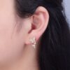 Golden Butterfly Flower Style Zircon Studs for Women Girls - Image 2