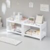 Desktop Double-Layer Plastic Storage Holder Rack Cosmetic Box Kitchen Bathroom Desk Shelf Organizer Office Supplies Stationery (Random Color) - Image 2